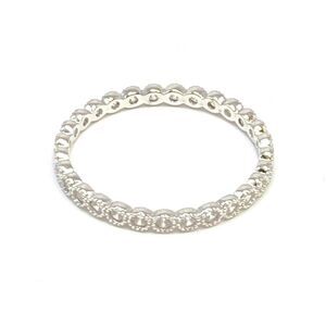 Sterling Silver 925 Cubic Zirconia Eternity Wedding Band Stackable Ring Size 8